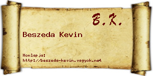 Beszeda Kevin névjegykártya